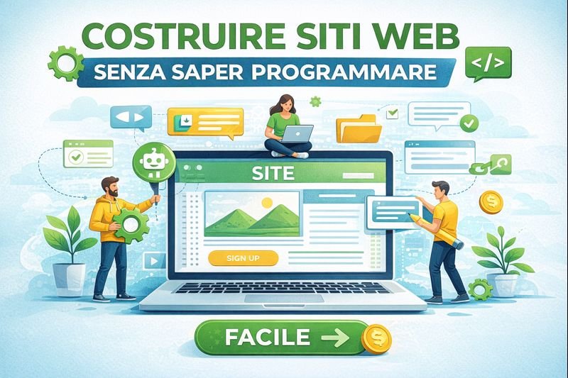 costruire siti web Costruire un sito web senza saper programmare usando IA e website builder